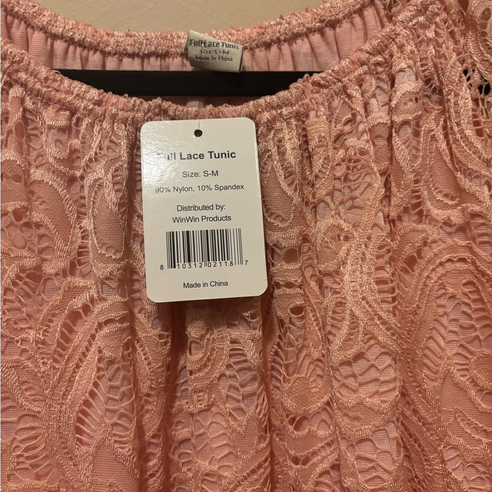 Elegant Lace Off-Shoulder Pink Top - Picture 2 of 2
